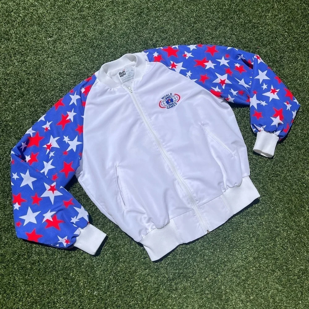 VTG 80’s USA Themed Police Games White Jacket